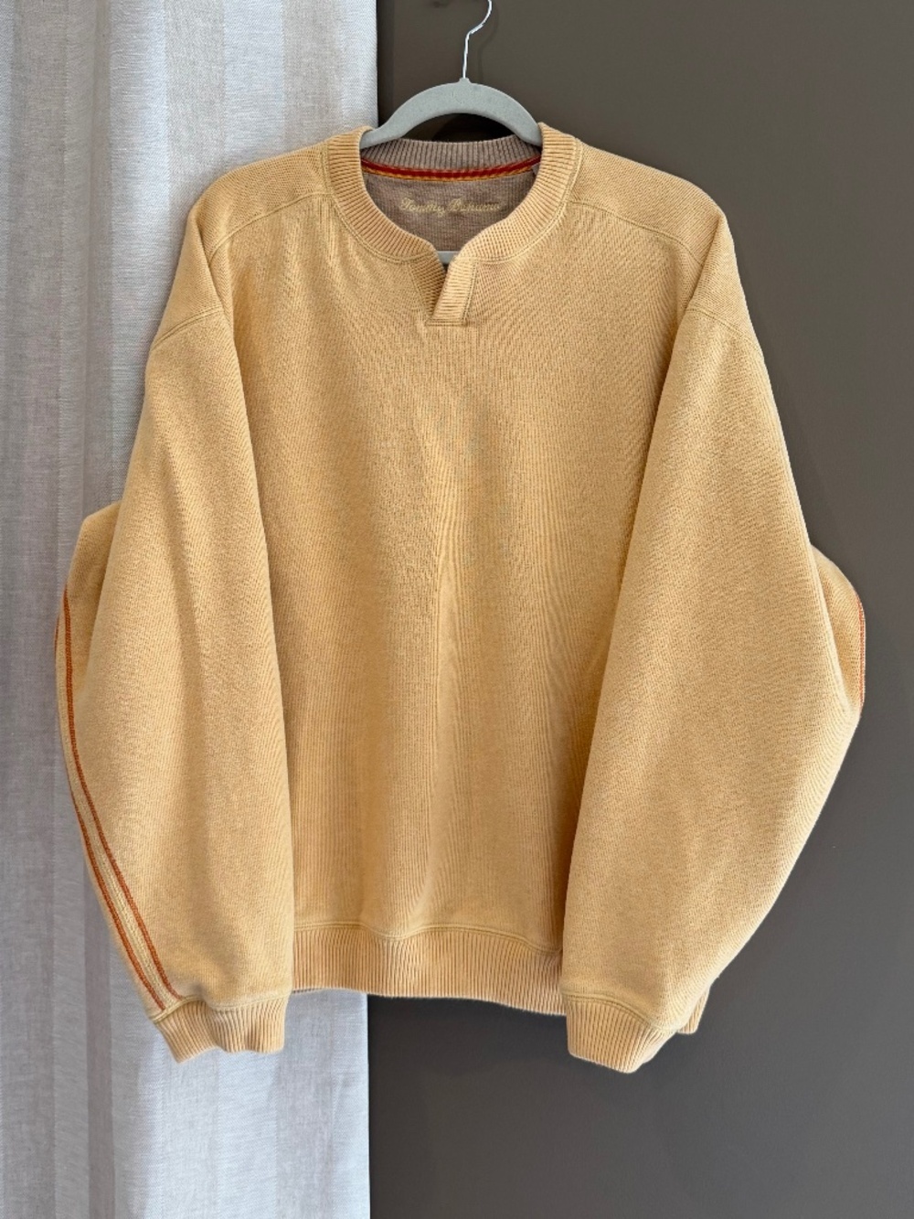 Tommy Bahama Men's Soft Yellow Gold Comfy Sweater, Size XL